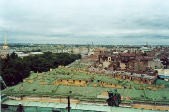Вид на Дворцовую площадь и Зимний дворец с колоннады Исаакиевского собора